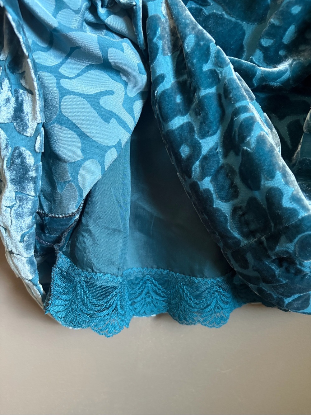 NWOT Moulinette Soeurs Blue Velvet Floral Sleeveless Dress - Picture 7 of 7